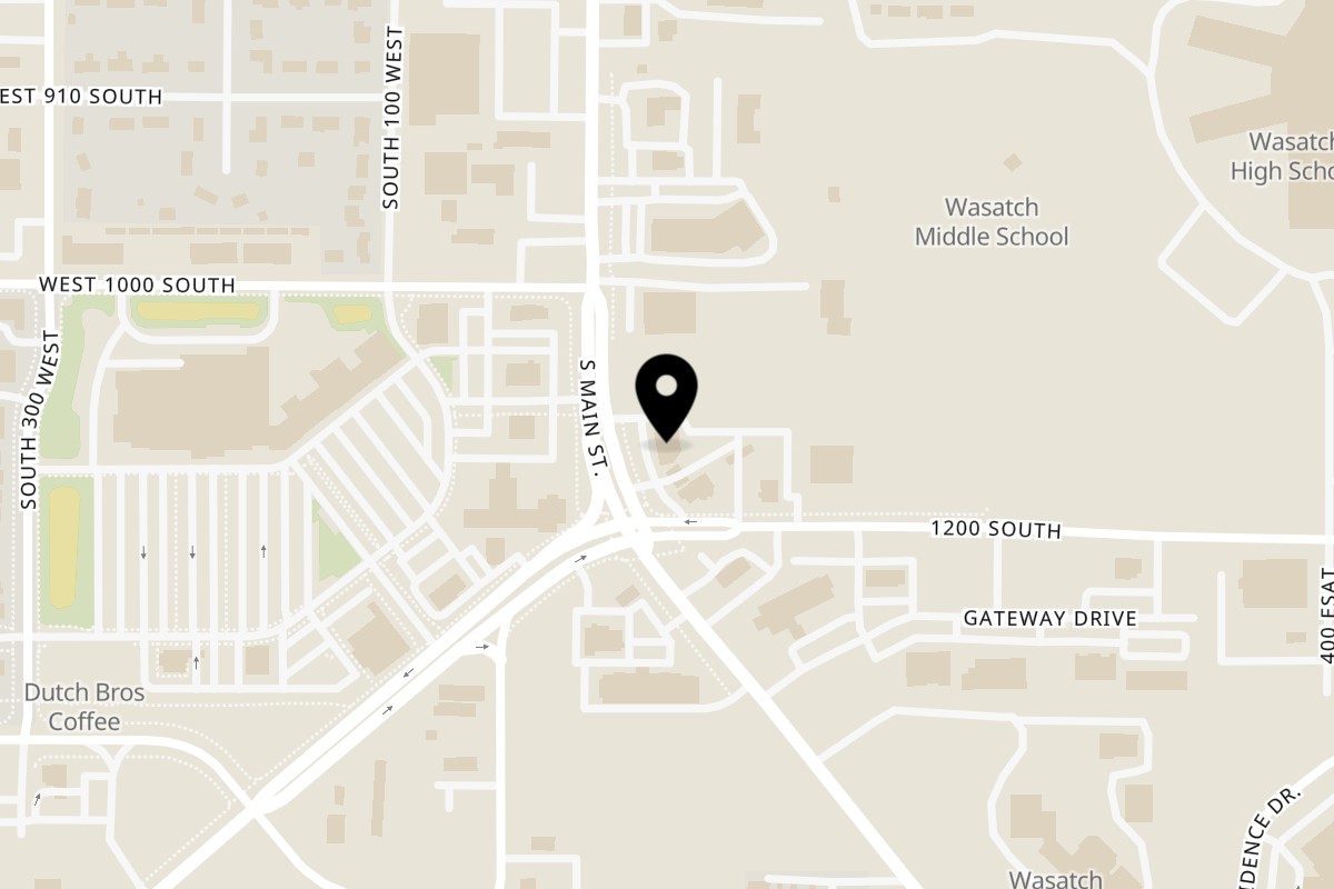 Map showing the location of The Hub on 1165 S Main St in Heber City